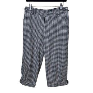 LOFT Houndstooth Checked Cropped Trousers Pants Ann Style Size 6